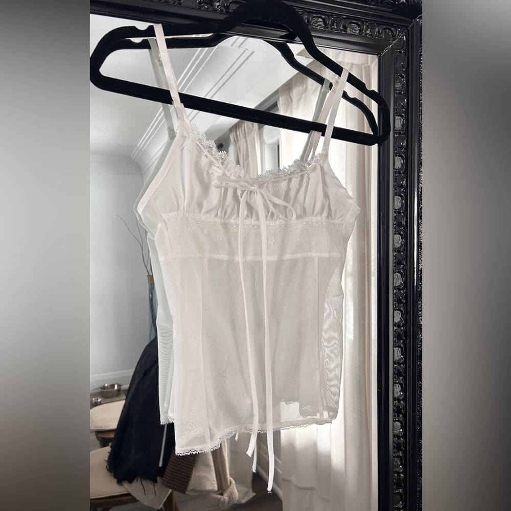 White Sheer Lace Top